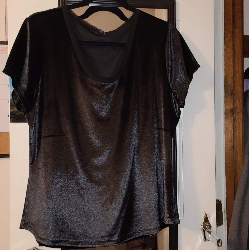 Black, velvet blouse